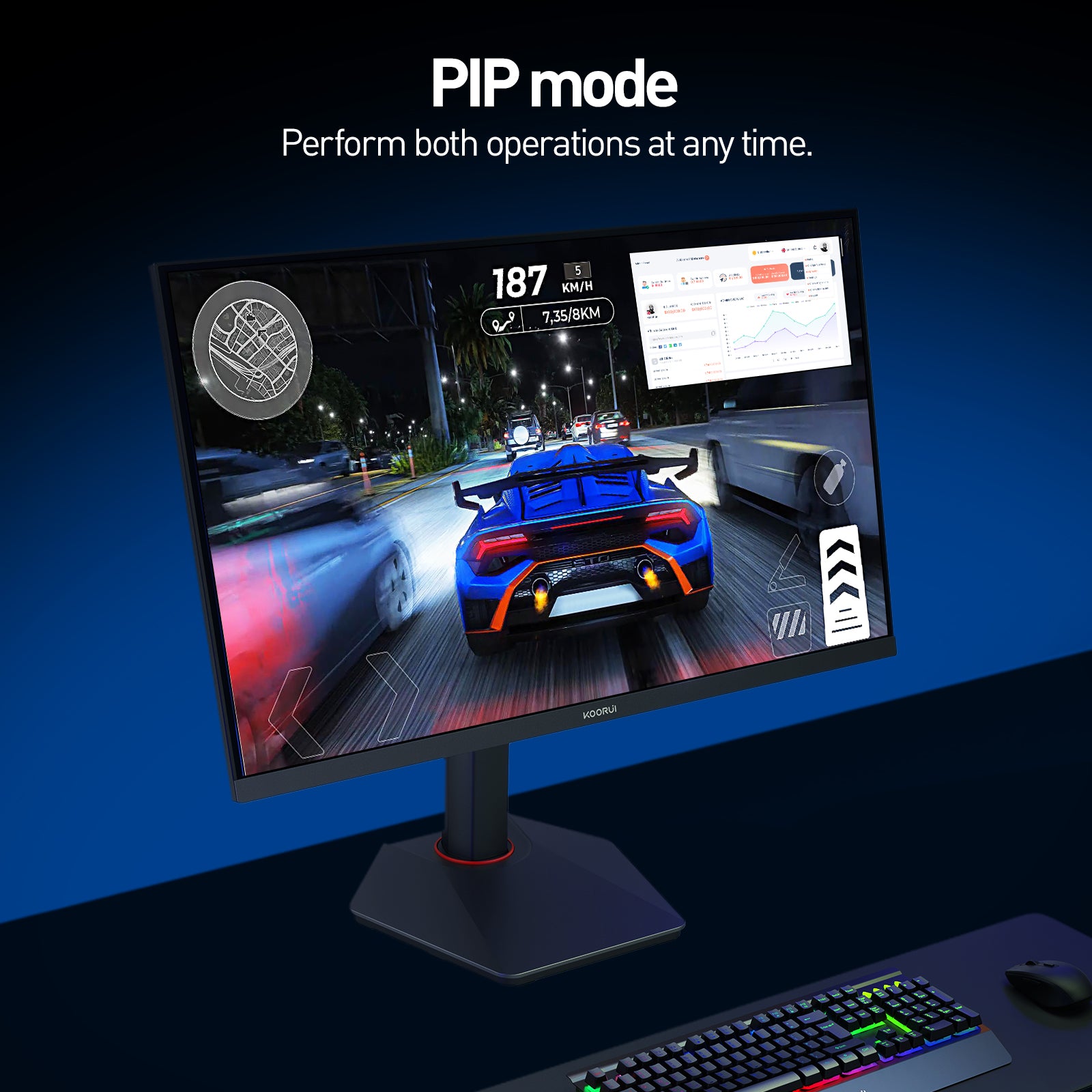 KOORUI G2741L 27-inch IPS 4K UHD Dual-Mode 160Hz+UHD/320Hz+FHD Gaming Monitor