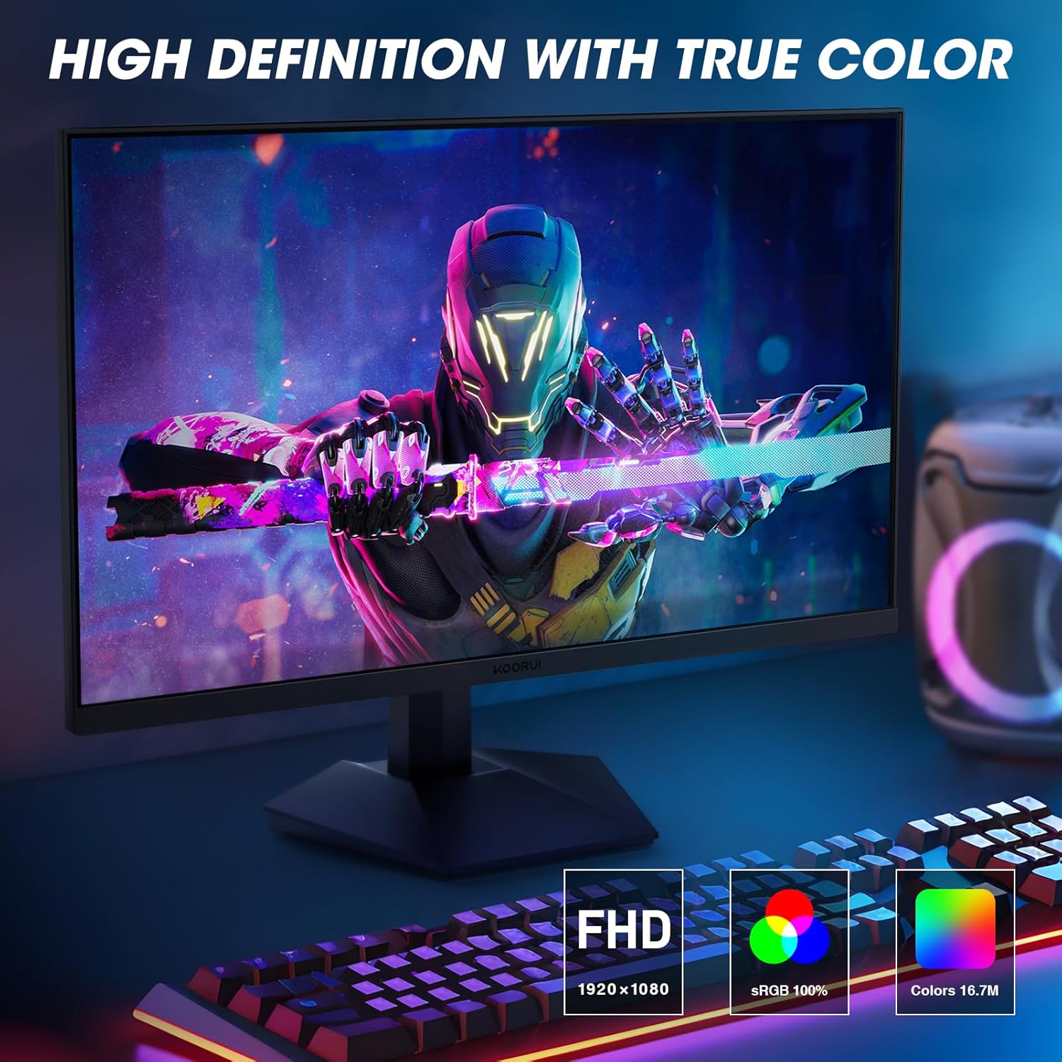 KOORUI 24E3 24" FHD 165Hz IPS Gaming Monitor, Adaptive Sync