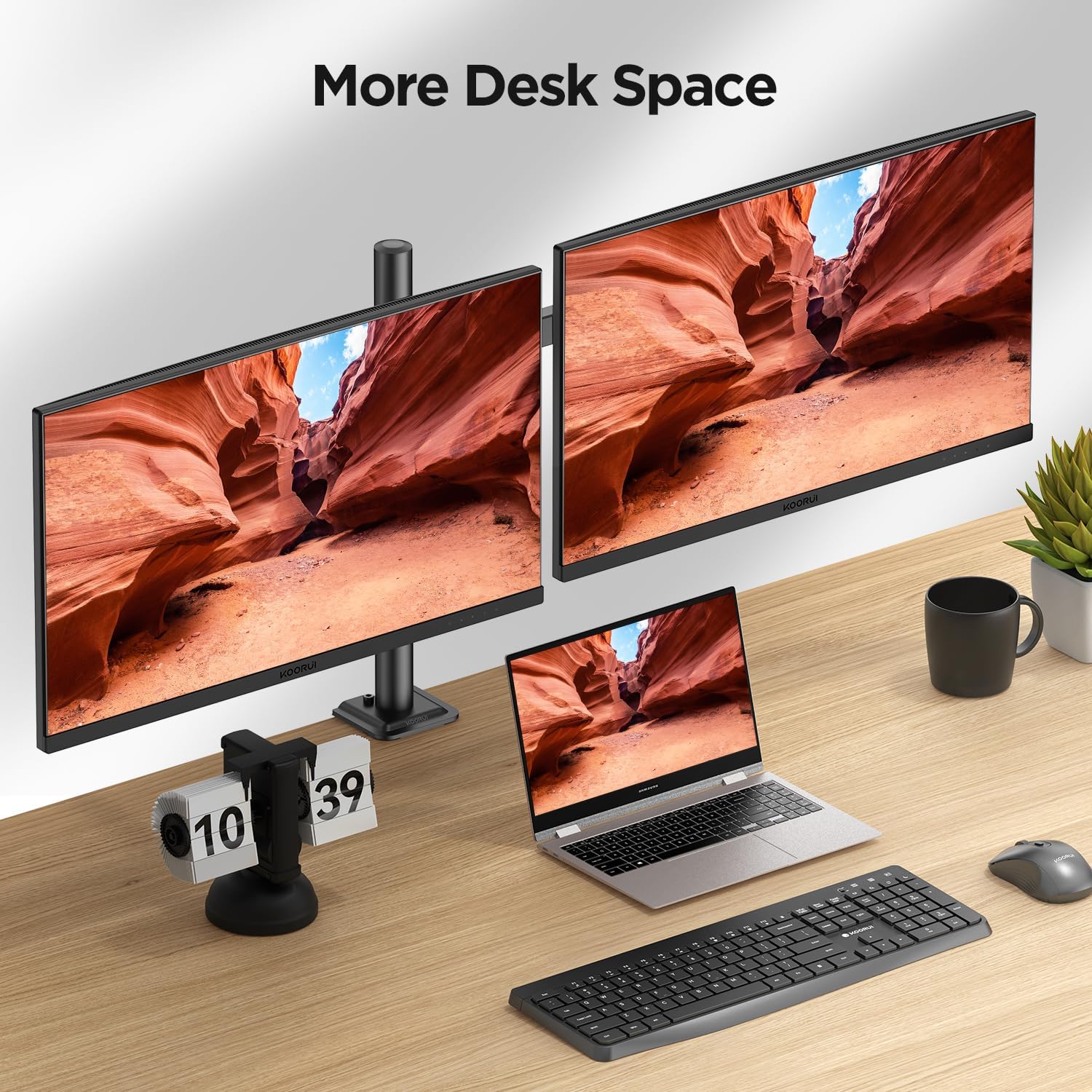 KOORUI KR20G Dual Monitor Stand for 13-27 Inch Holds Screens