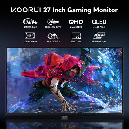 KOORUI S2721XO 27-inch OLED QHD 240Hz Gaming Monitor