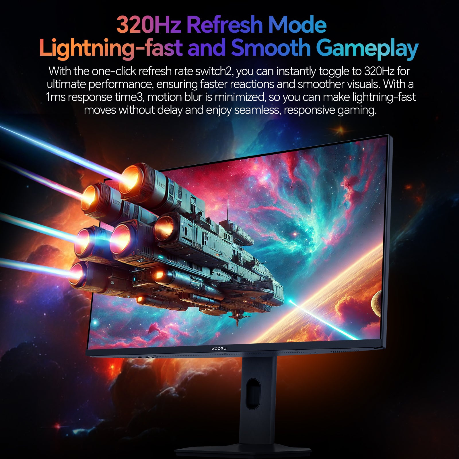 KOORUI S2741LM 27" Dual-Mode IPS/MINI LED Gaming Monitor, HDR 1400