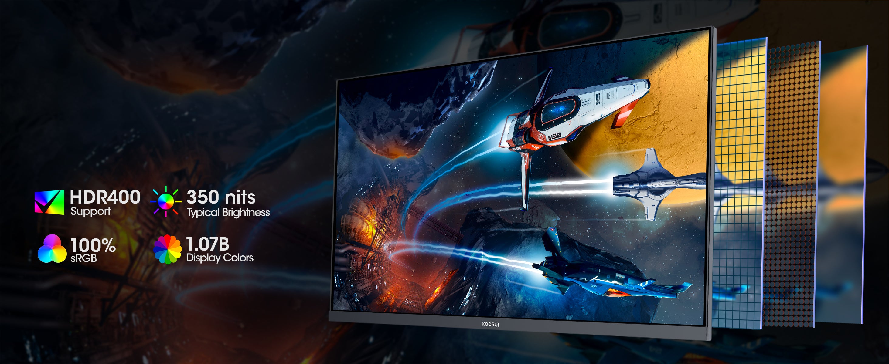 KOORUI G2741L 27-inch IPS 4K UHD Dual-Mode 160Hz+UHD/320Hz+FHD