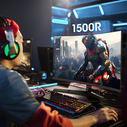 Koorui 24E6CA 24" FHD 180Hz VA Curved Gaming Monitor, 1ms 1500R
