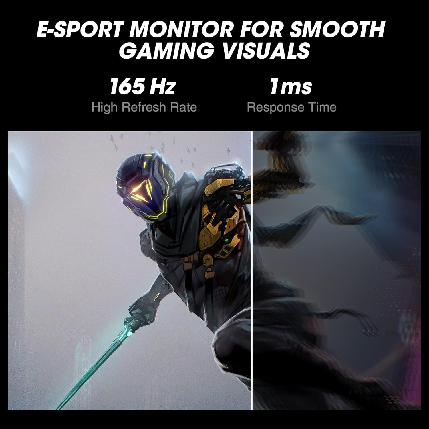 KOORUI 34E6UC 34" Ultrawide WQHD 165Hz Curved Gaming Monitor, HDR400