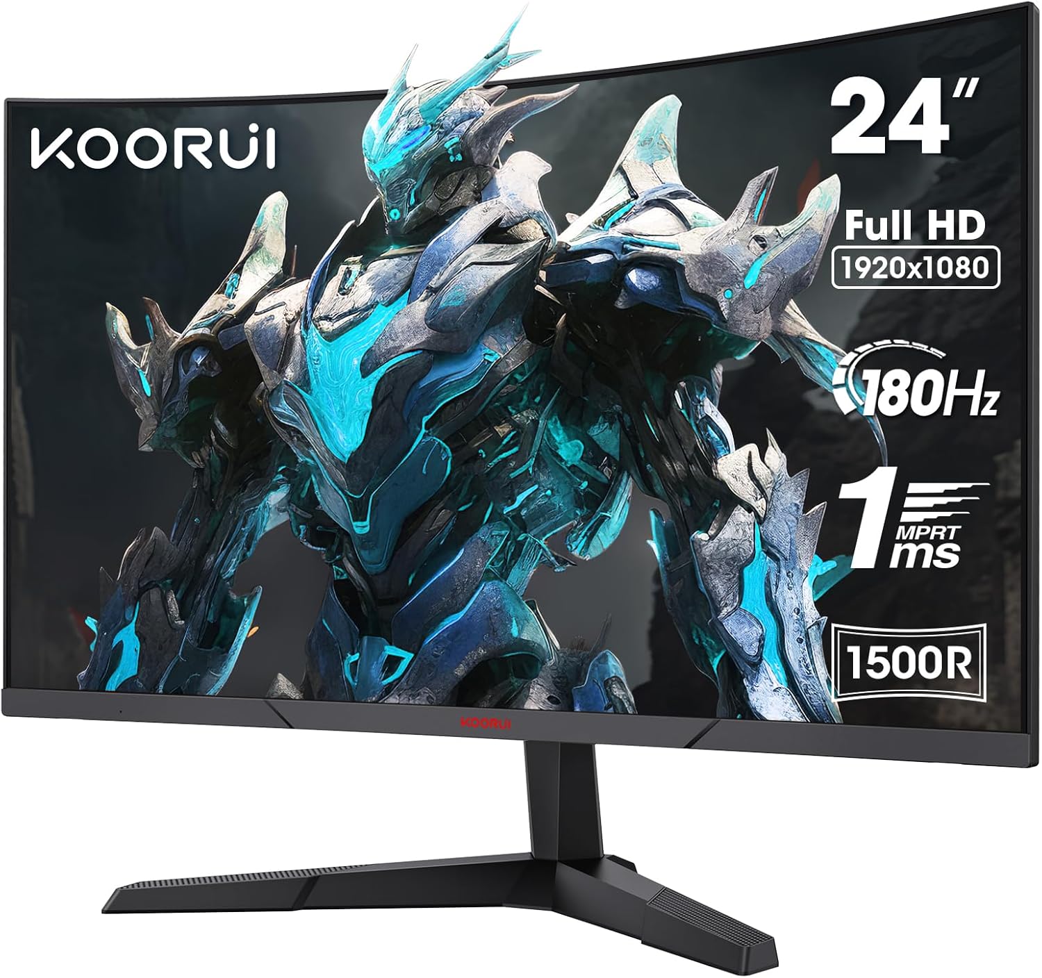 Koorui 24E6CA 24" FHD 180Hz VA Curved Gaming Monitor, 1ms 1500R