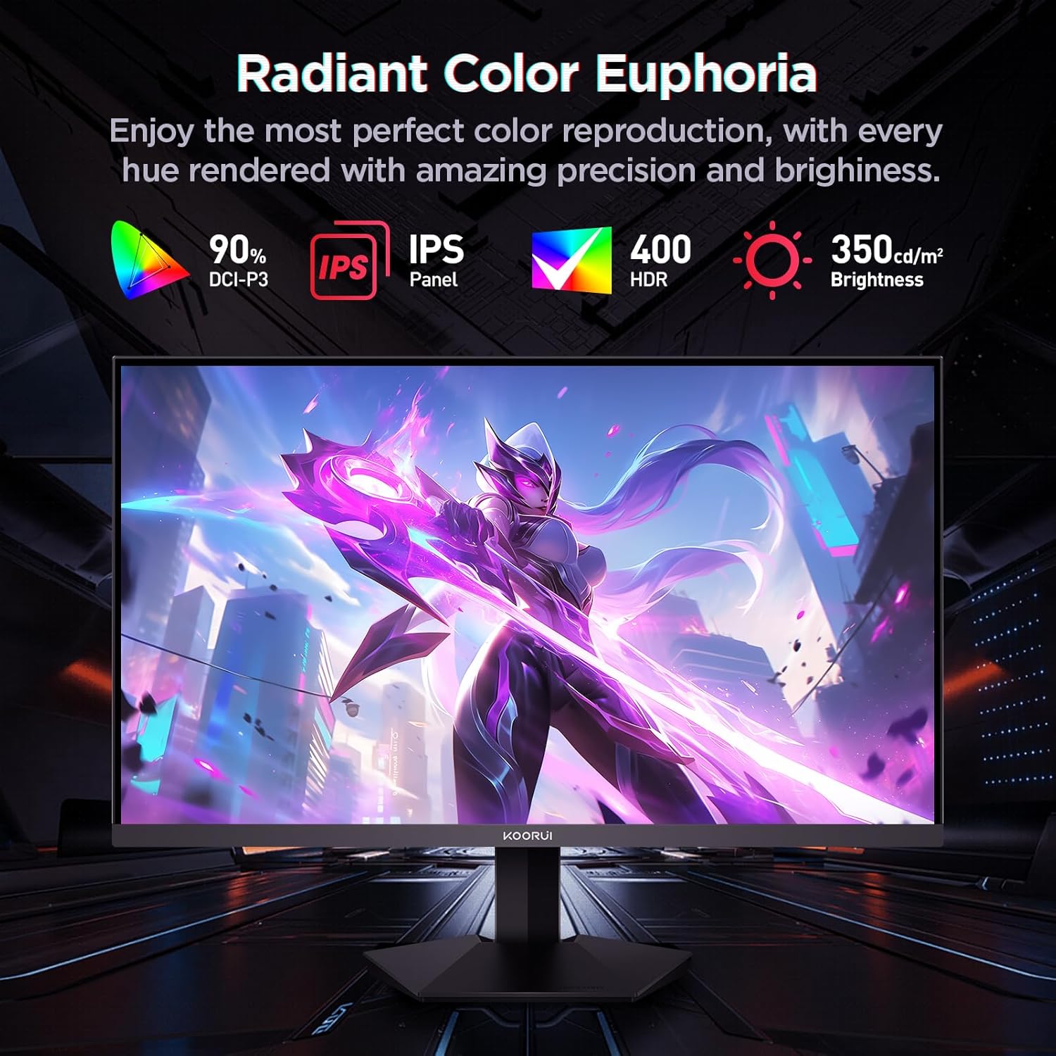 KOORUI G2421V 24" QHD 180Hz IPS Gaming Monitor, 1ms MPRT