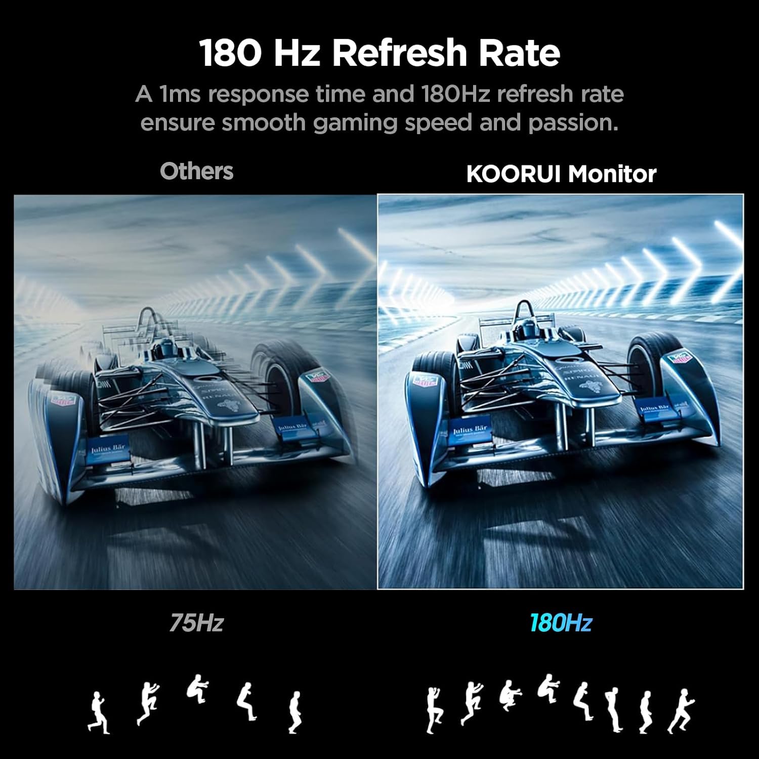 Koorui 24E6CA 24" FHD 180Hz VA Curved Gaming Monitor, 1ms 1500R