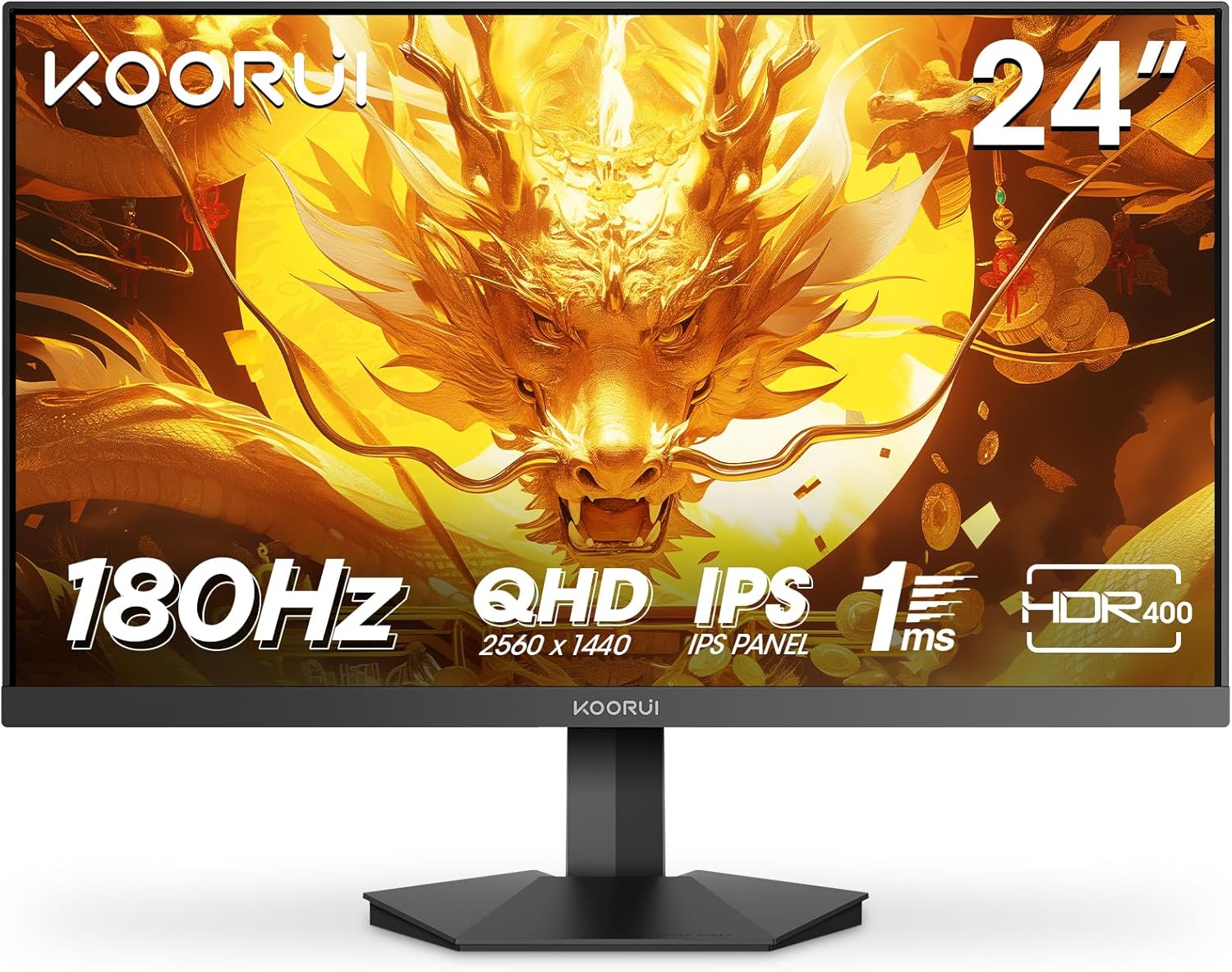 KOORUI G2421V 24" QHD 180Hz IPS Gaming Monitor, 1ms MPRT