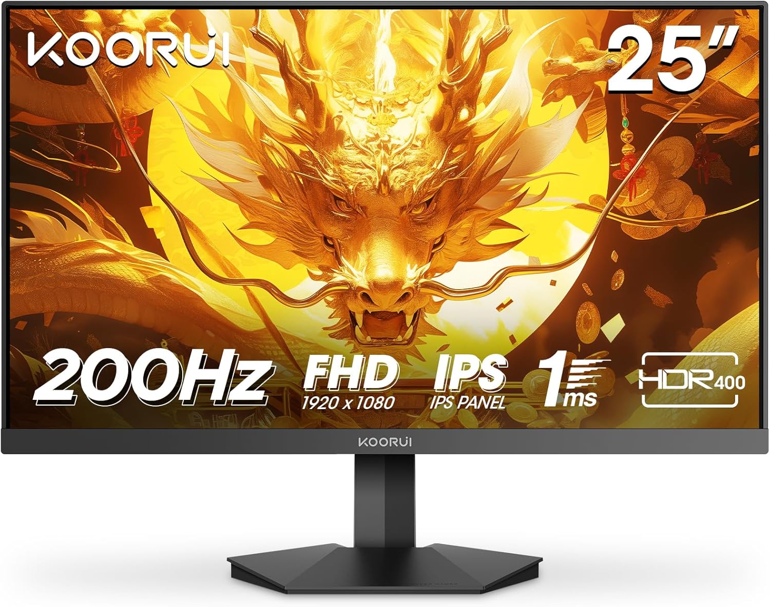 KOORUI G2511P 25" FHD 200Hz IPS Gaming Monitor,HDR400