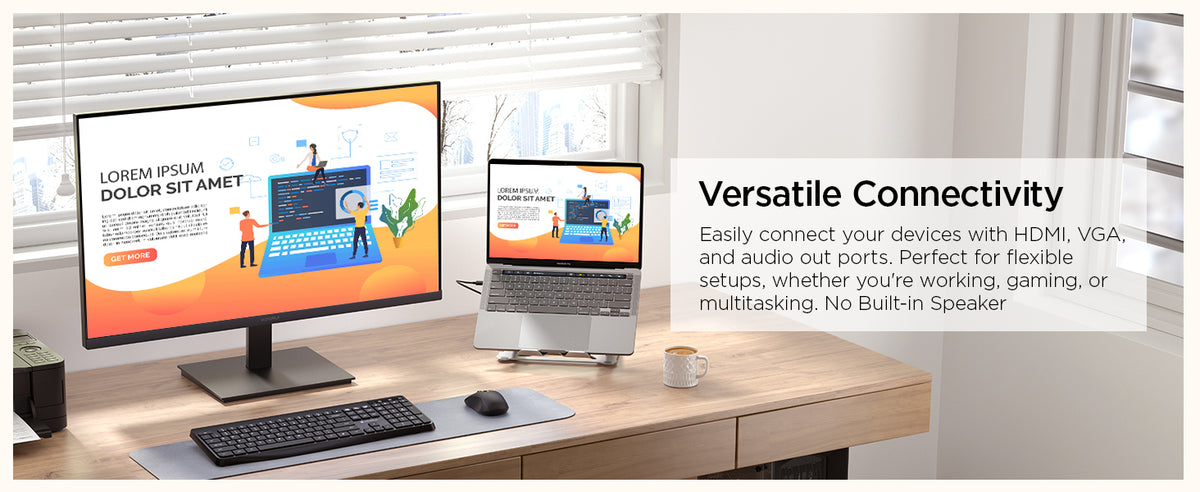 KOORUI E2712K — HDMI and VGA connectivity
